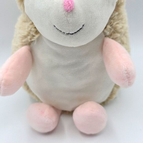 Blankets and Beyond Hedghog Rattle Lovey Plush Stuffed Toy Pink Bow - Picture 8 of 17